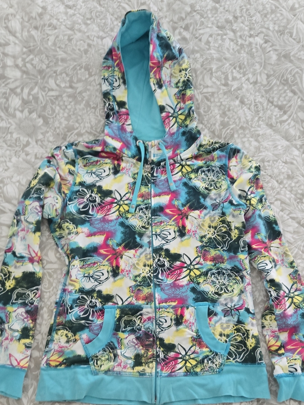 Termit Womens Floral Print Zip Hoodie